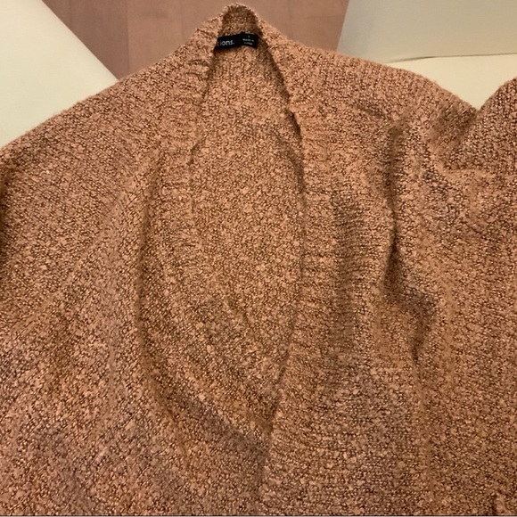 Cozy Brown Cardigan with Shawl Collar and Textured Knit - Picture 1 of 5